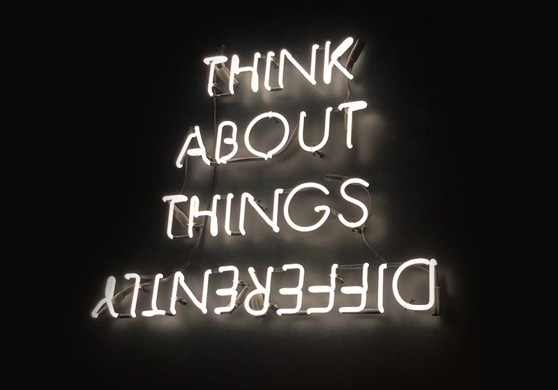 think about things differently text image